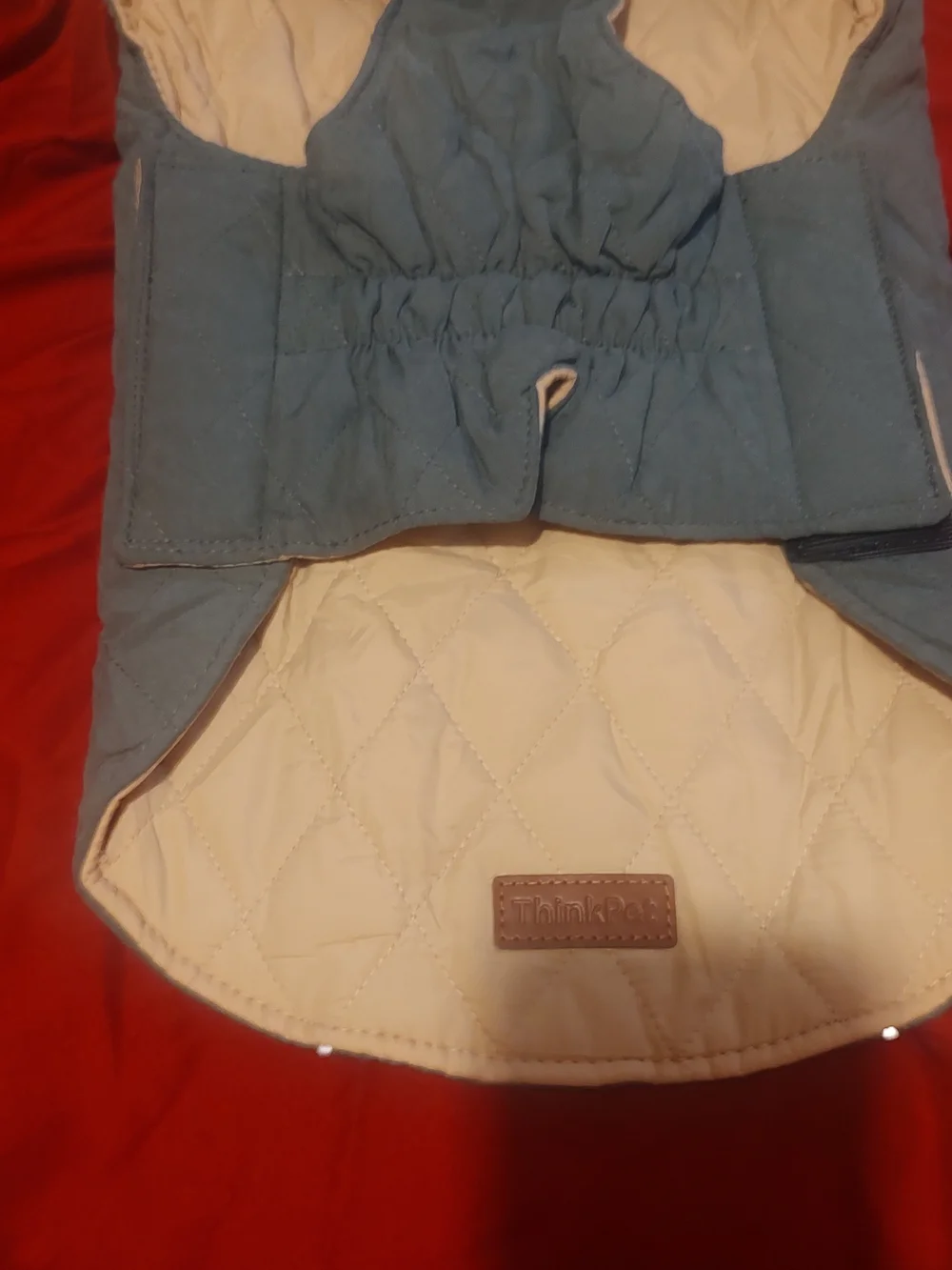 Quilted Green Dog Parka  New Xl Reversible